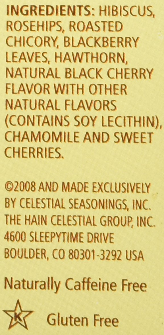 CELESTIAL SEASONINGS HERB Tea,BLK Cherry Berry, 20 Bag (Pack of 3)