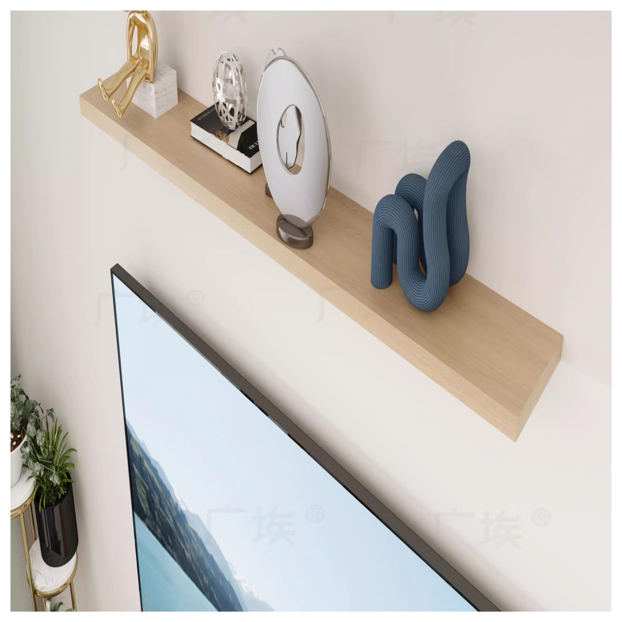 Estante Flotante Estantes Flotantes Con Luces LED, Estante De Exhibición De Pared De Madera, Estantes Emisores De Luz For Dormitorio, Cocina, Sala De Estar, Decoración De Sala De Juegos. Solo Una Piez