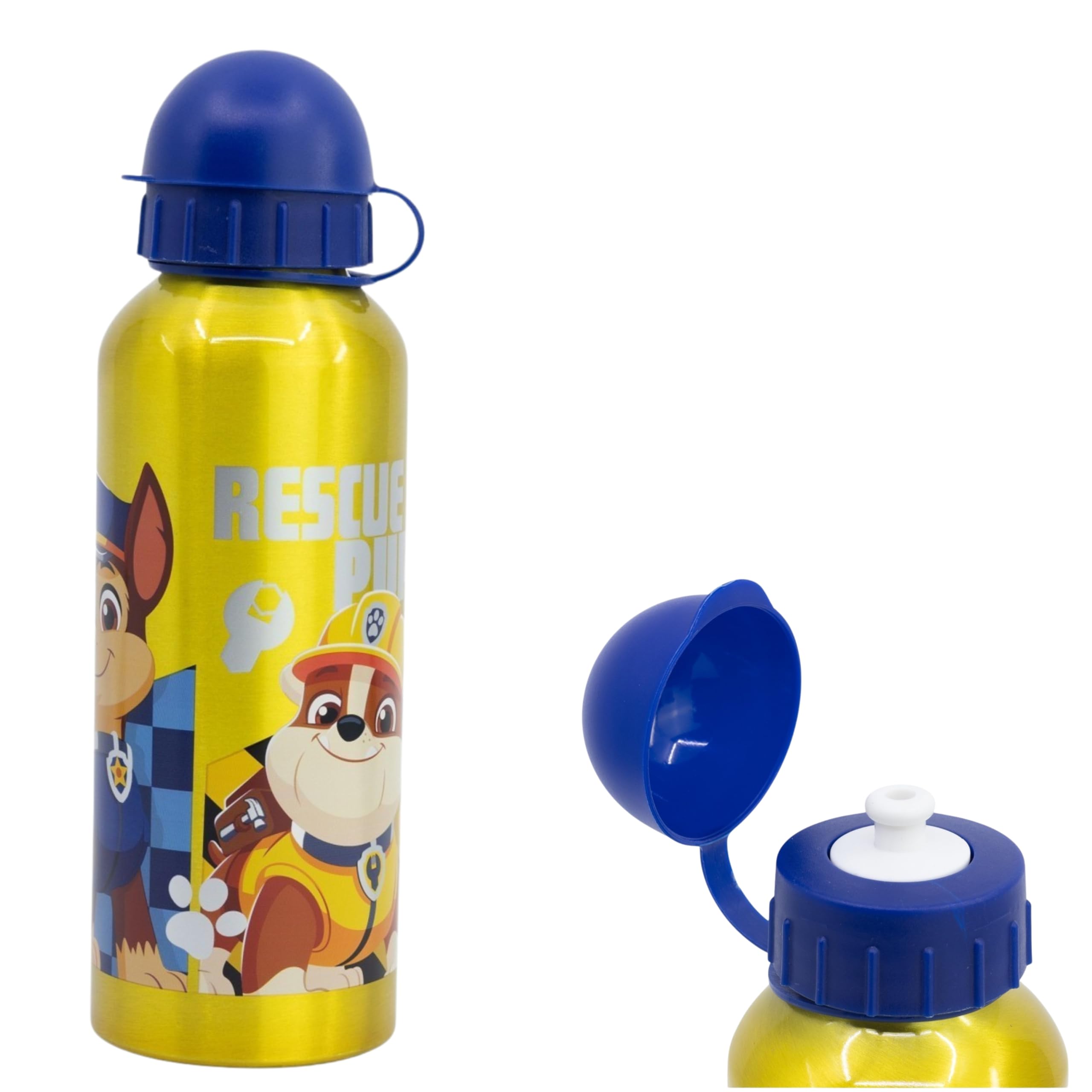 SRV Hub Paw Patrol Boy Rescue Pups Aluminium Water Bottle 530 ml โ Kids Lightweight Drinking Bottle with Spout & Safety Cap, Leak-Resistant Reusable Bottle for School, Sports & Travel (Age 4+) โ image 1