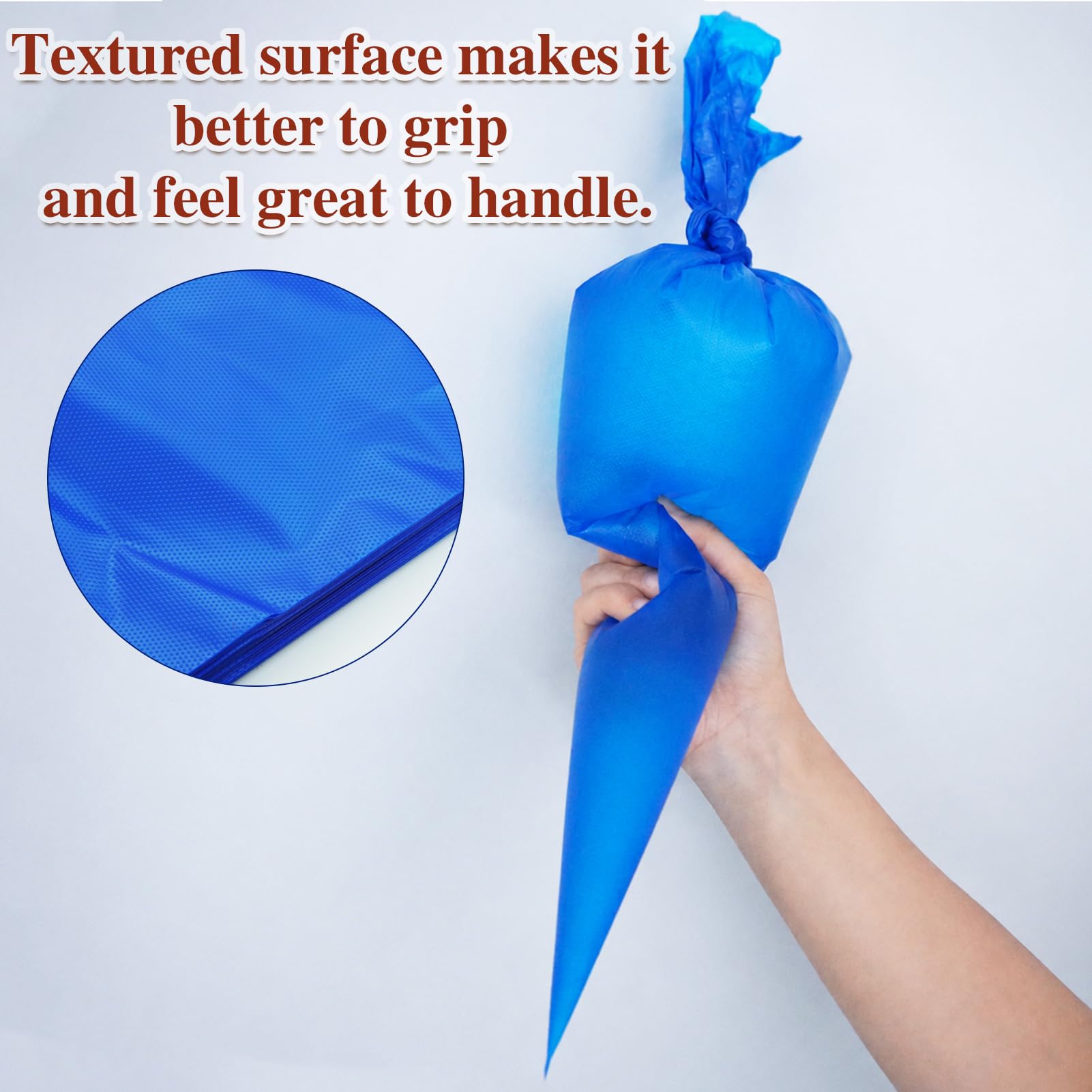 Lot de 200 poches à douille extra larges de 61 cm, transparentes et jetables, épaisses, antidérapantes et anti-éclatement pour la cuisson et la décoration de desserts, gâteaux, biscuits