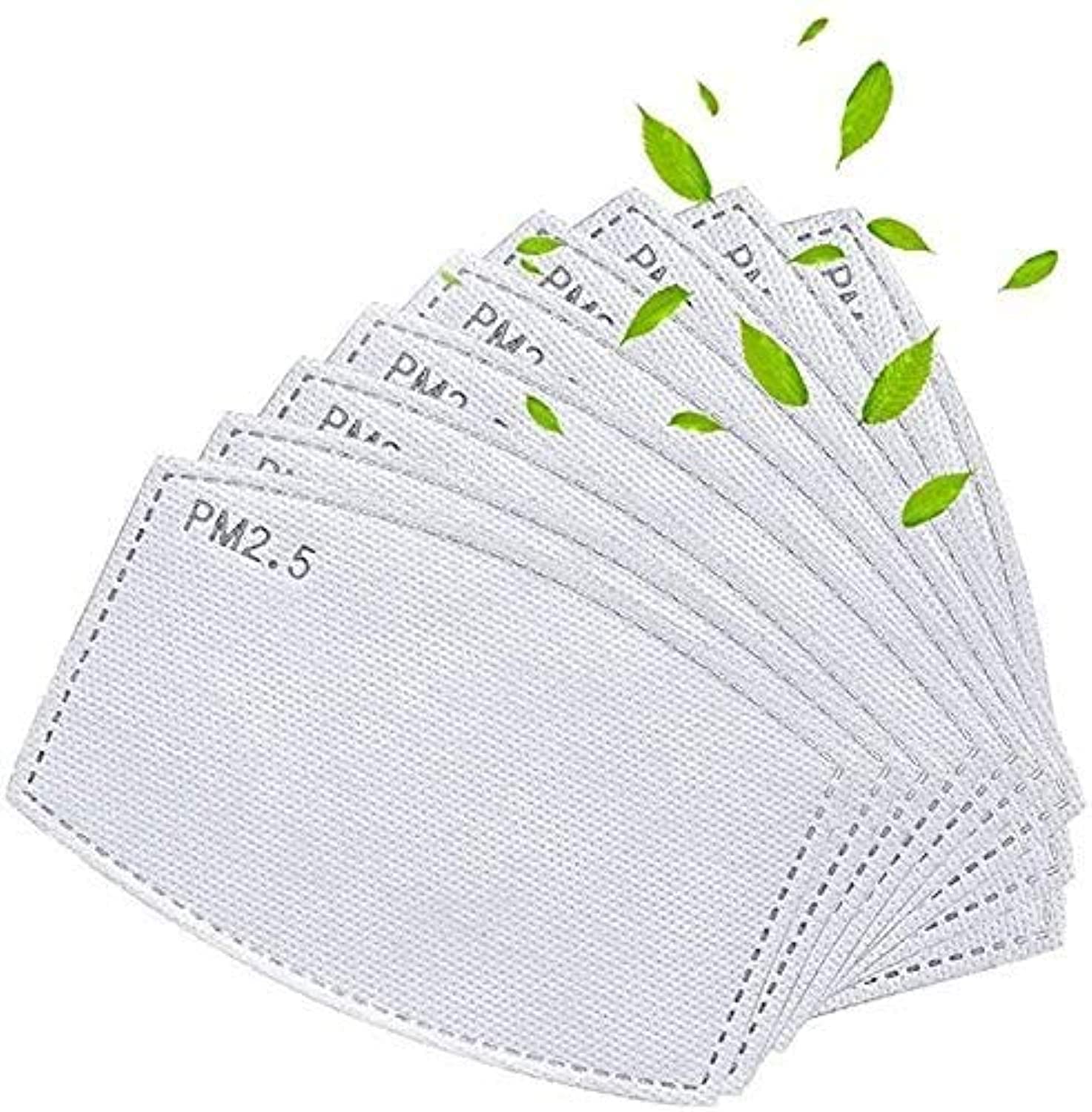 50Pcs Adult PM 2.5 Activated Carbon Filter Insert 5 Layers Replaceable Anti Haze Filter Paper (50 Pack)