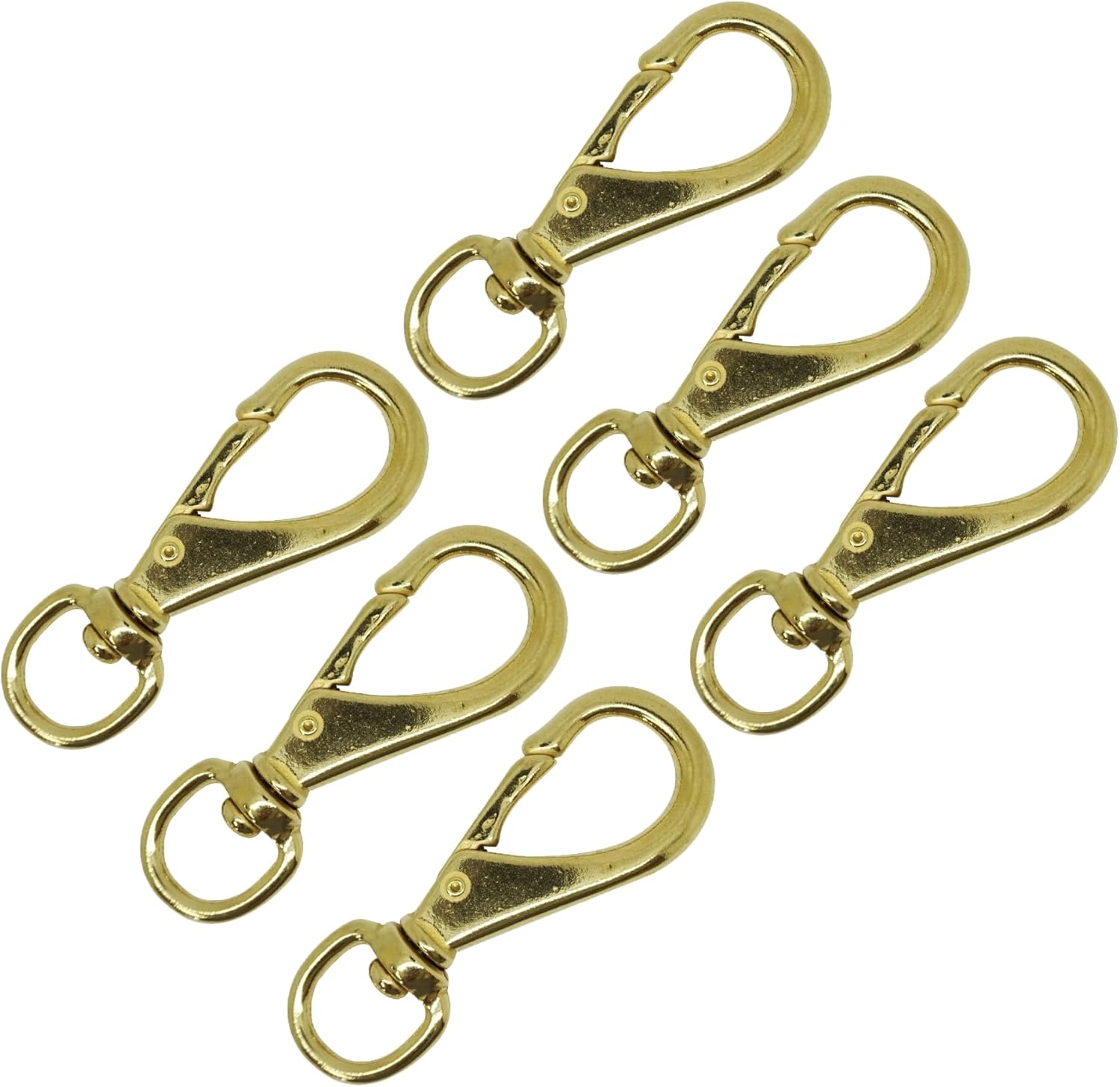 Scuba Choice Brass Swivel Eye Snap Hook 4.4" Clip (6 Pack) 13.3mm Opening Heavy Duty Keychain Leash Fastener Durable Solid Brass Swivel Snap Marine Hardware Gear & Accessories