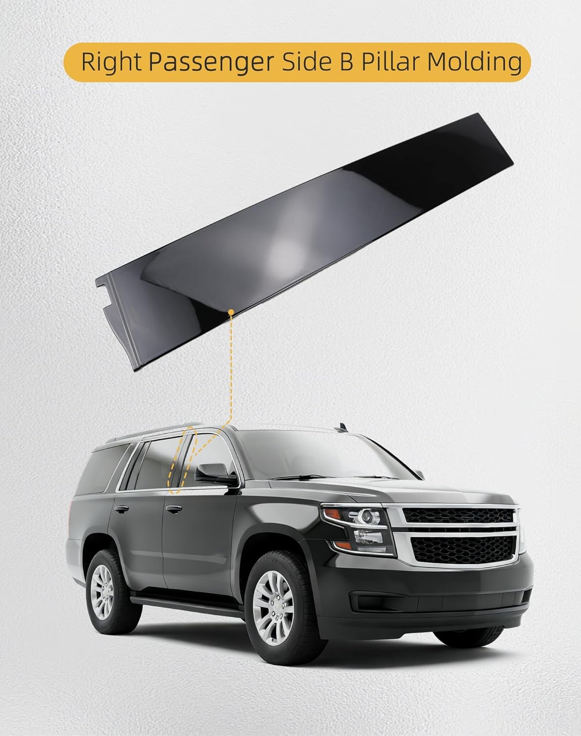 Flecto Right B Pillar Molding Compatible with Cadillac Escalade/ESV, Chevy Tahoe, Suburban, GMC Yukon/XL 2015-2020,Suburban 3500 HD 2016-2020 Passenger Side Outer Door Window Trim Molding 926-242