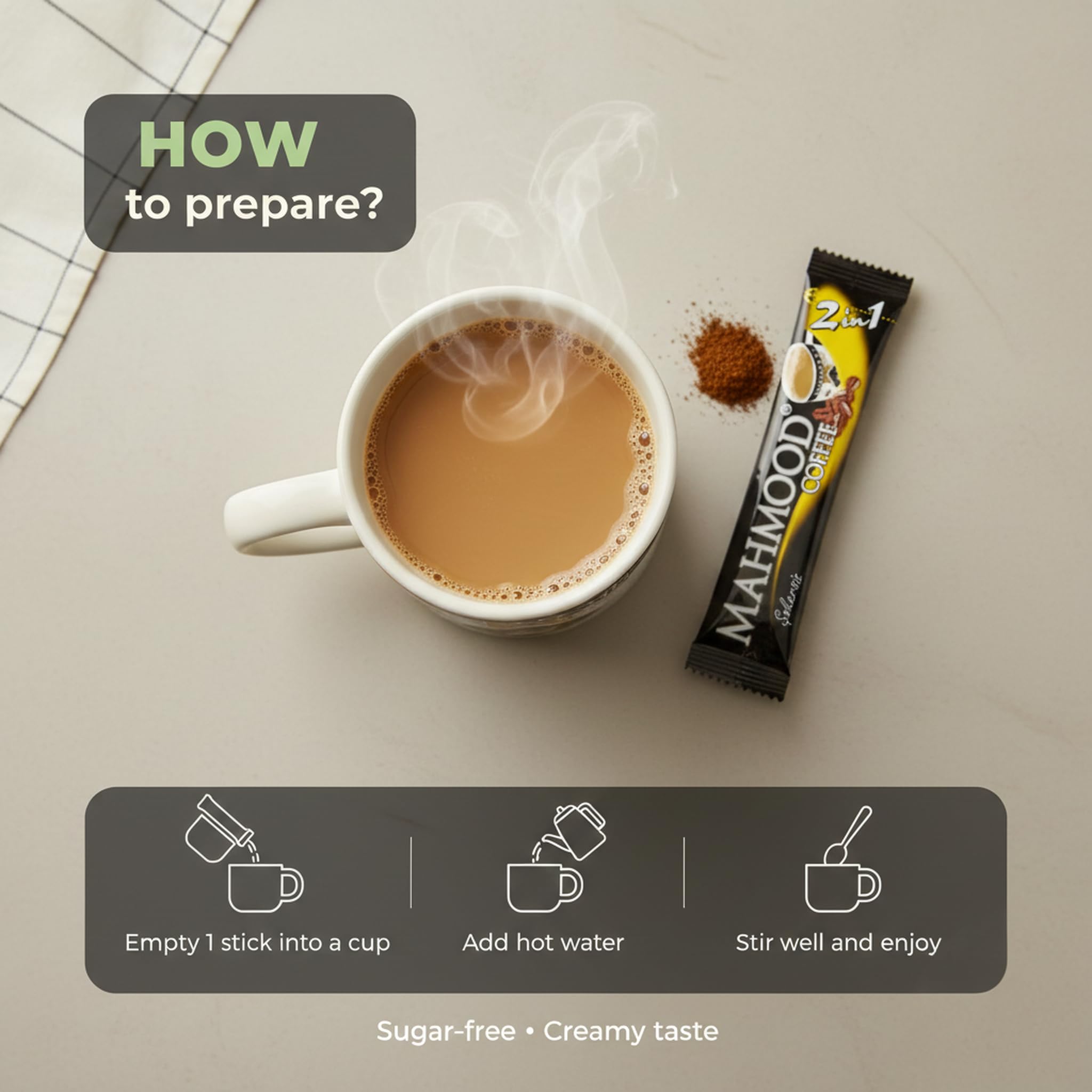 HepsiAnadolu 2 in 1 Coffee Strong Instant Black Coffee - Bacchette da caffè senza zucchero