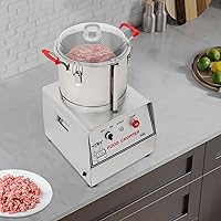 Vista 3 de Procesador de alimentos comercial de 1100 W, máquina picadora eléctrica de alimentos de acero inoxidable de 10 L, molinillo de 1400 RPM con bloqueo