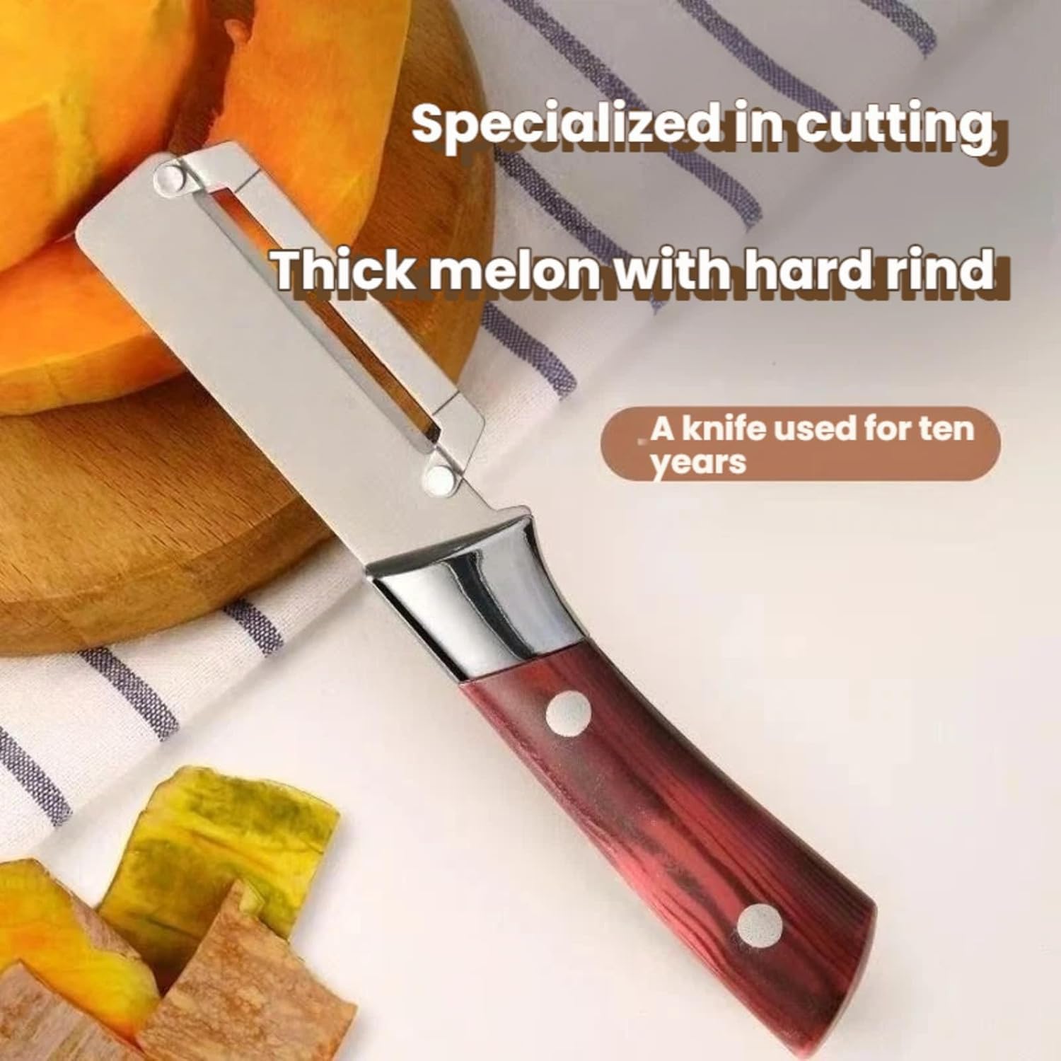 5 peladores multifuncionales, cuchillo pelador de caña de azúcar, pelador de verduras, acero inoxidable, mango ancho ergonómico, agarre cómodo, resistente, para melón grueso, corteza dura, uso en