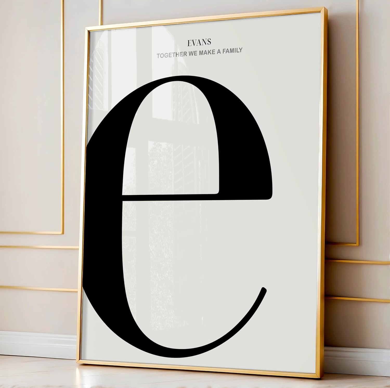 Poster Master Personalized Letter E Print, Customized Family Name Poster and Canvas, Typography Art, Gift for Parents, Relatives, Available in 8x10 to 30x40