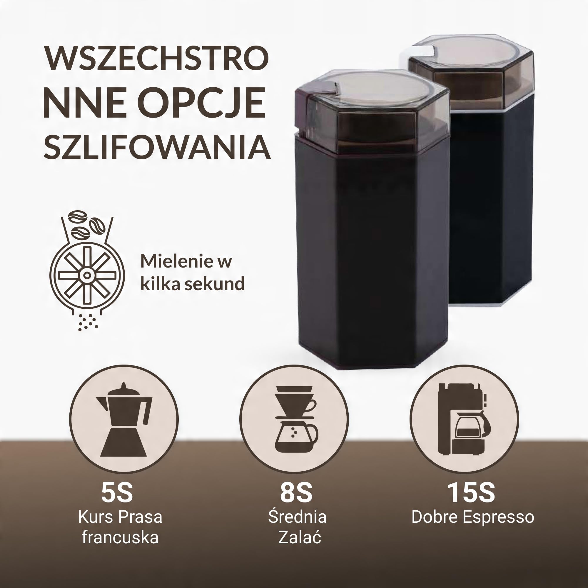 Elektryczny młynek do kawy 150 W ViO CM-01 - Kompaktowy młynek kuchenny - Łatwy w czyszczeniu