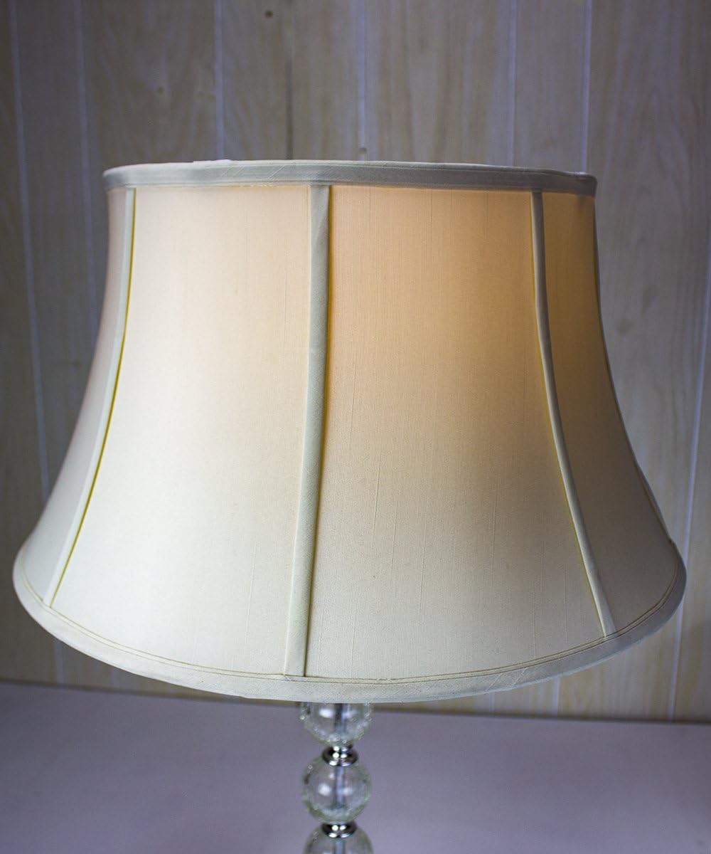 13x19x11 Egg Shell Floor Shantung Lampshade with Brass Spider Fitter - Perfect for Table and Desk Lamps - Large, Egg Shell