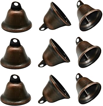 12Pcs Vintage Red Copper Bells 1.7 x 1.5 Inch Mini Craft Bell Small Witch Bell for DIY Wind Chimes Doorbell Pet Collar Wedding Christmas Hallowmas Decoration