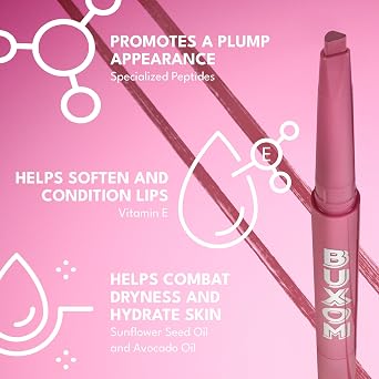 BUXOM Power Line Plumping Lip Liner, Long Lasting, Waterproof & Retractable Lip Pencil, Moisturizing Formula with Peptides & Vitamin E, Matte Finish, Cruelty-Free, No Sharpening Needed