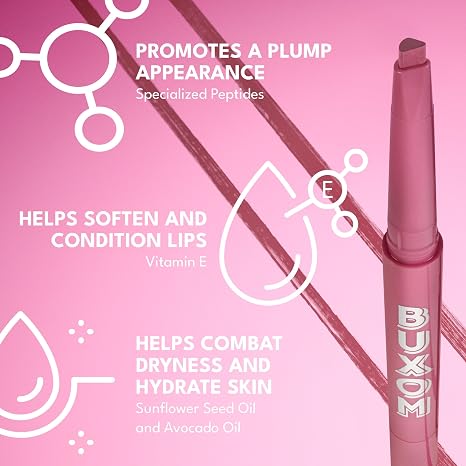 BUXOM Power Line Plumping Lip Liner, Long Lasting, Waterproof & Retractable Lip Pencil, Moisturizing Formula with Peptides & Vitamin E, Matte Finish, Cruelty-Free, No Sharpening Needed
