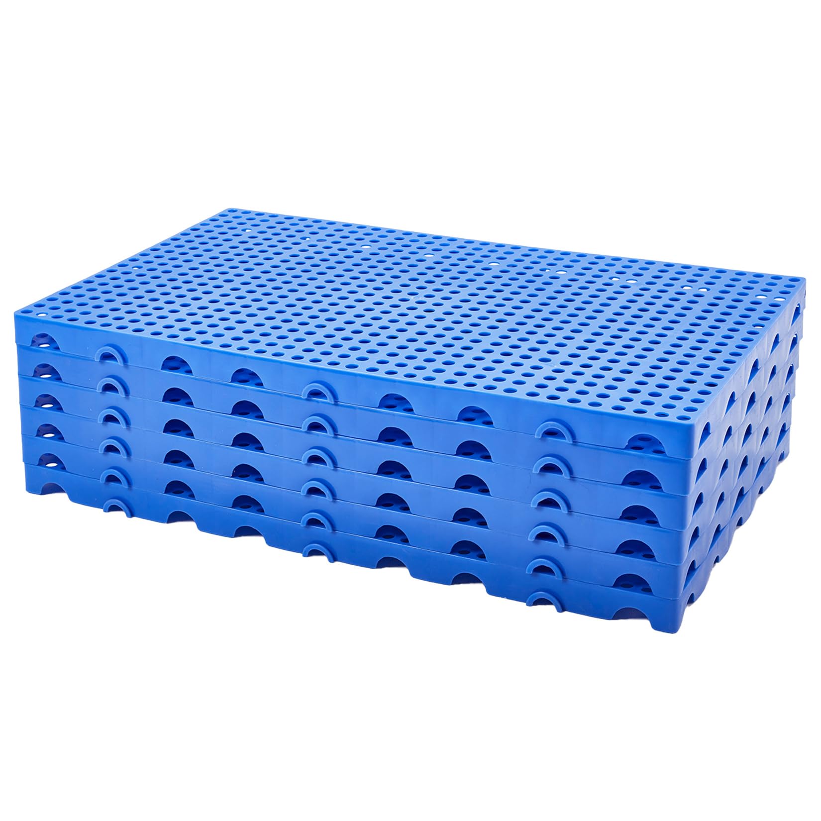 Garvee 6X Palette Plastique Industrielle, 100x60x5cm, Polypropylène Bleu | Robuste, Empilable, emboîtable, surface antidérapante facile à nettoyer, Idéale pour stockage, expédition, entrepôt, garage