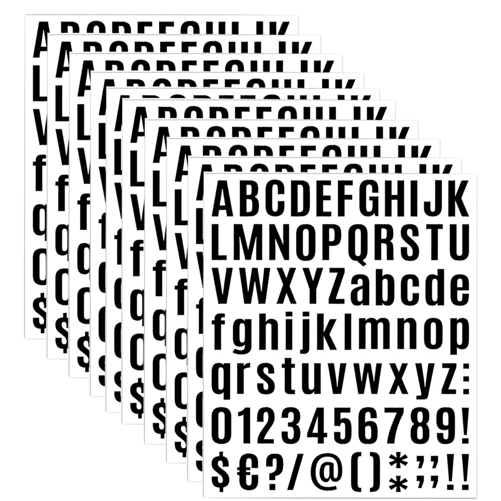 Skyzone Black 10 Sheets 810 Piece Self-Adhesive Vinyl Alphanumeric Sticker Kit, Mailbox Number & Capital Letter Stickers For Scrapbooking, Craft, Poster, Card & Window