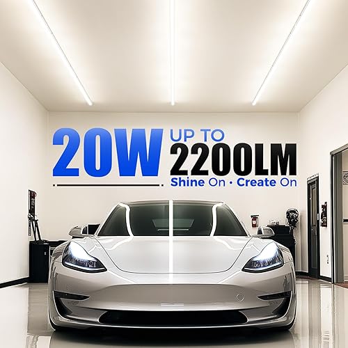 Miniatura 3 de Barrina Luz LED para tienda de 4 pies, 2200 lm, 4000 K blanco frío, accesorio LED T5, luces de tienda enlazables, luz de techo y debajo del Brillo