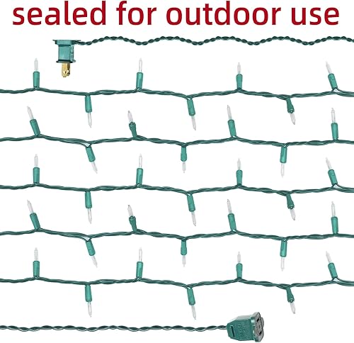 Miniatura 6 de GLOWNOVA Alambre verde, bombilla incandescente transparente, 300 miniluces para interiores, guirnalda de árbol de Navidad, cumpleaños, boda, fiesta,