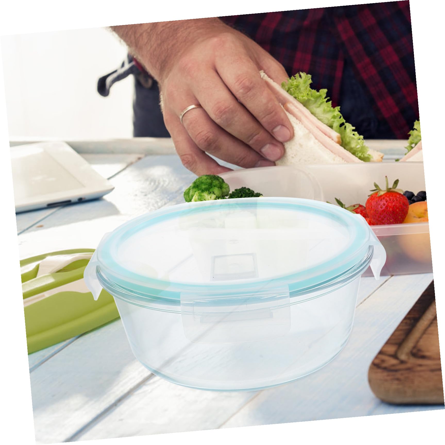 MAGICLULU 2 Set Set Di Ciotole Di Pasto Kit Contenitori Per Alimenti Contenitore Per Alimenti Bento Da Ufficio Scatole Per Il Pranzo Degli Studenti Alto Borosilicato 3 Pezzi * 2