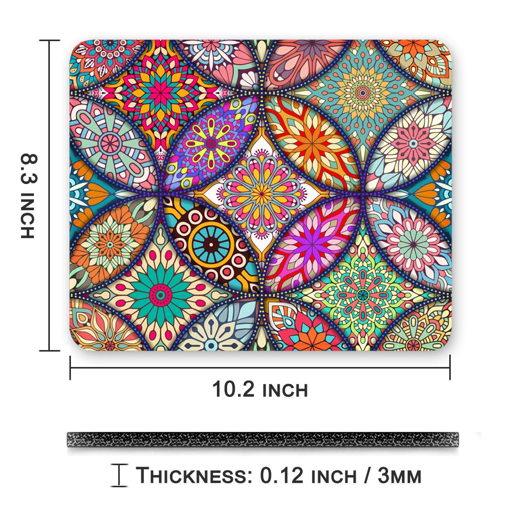 Tapis De Souris Rond Mandala - Design Mignon Antidérapant Bureau 20 Cm