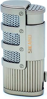 Sikaro Typhoon Triple Torch Lighter w/Cigar Punch 06-06-105 White Nickel Matte (Silver)