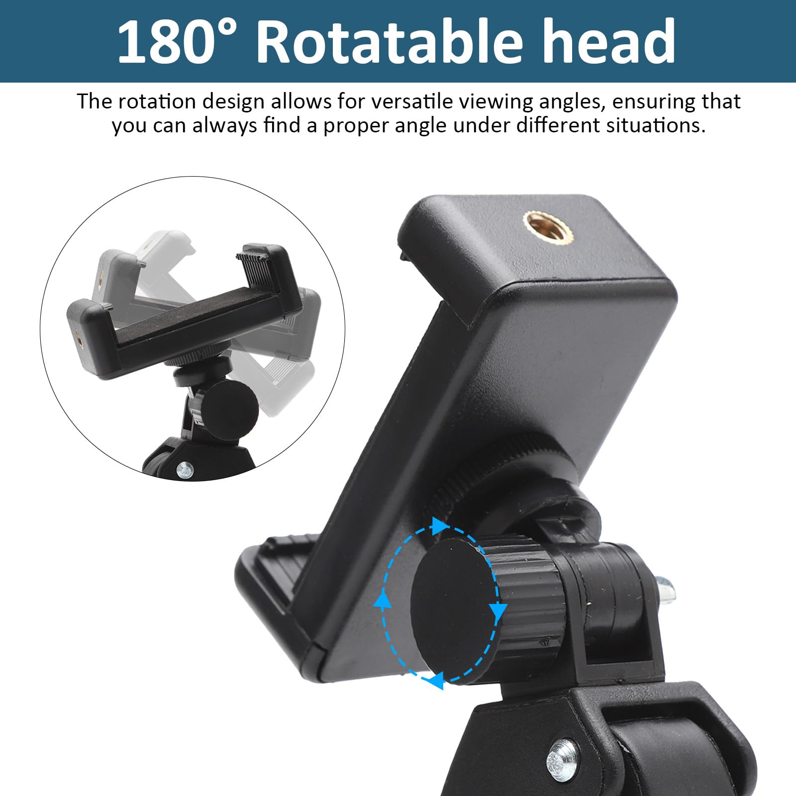 APOMOONS Mic Stand Phone Holder Clip 180° Rotation Flexible Microphone Arm Mount Clamp for all Handheld Transmitters Microphone Holder - Image 2
