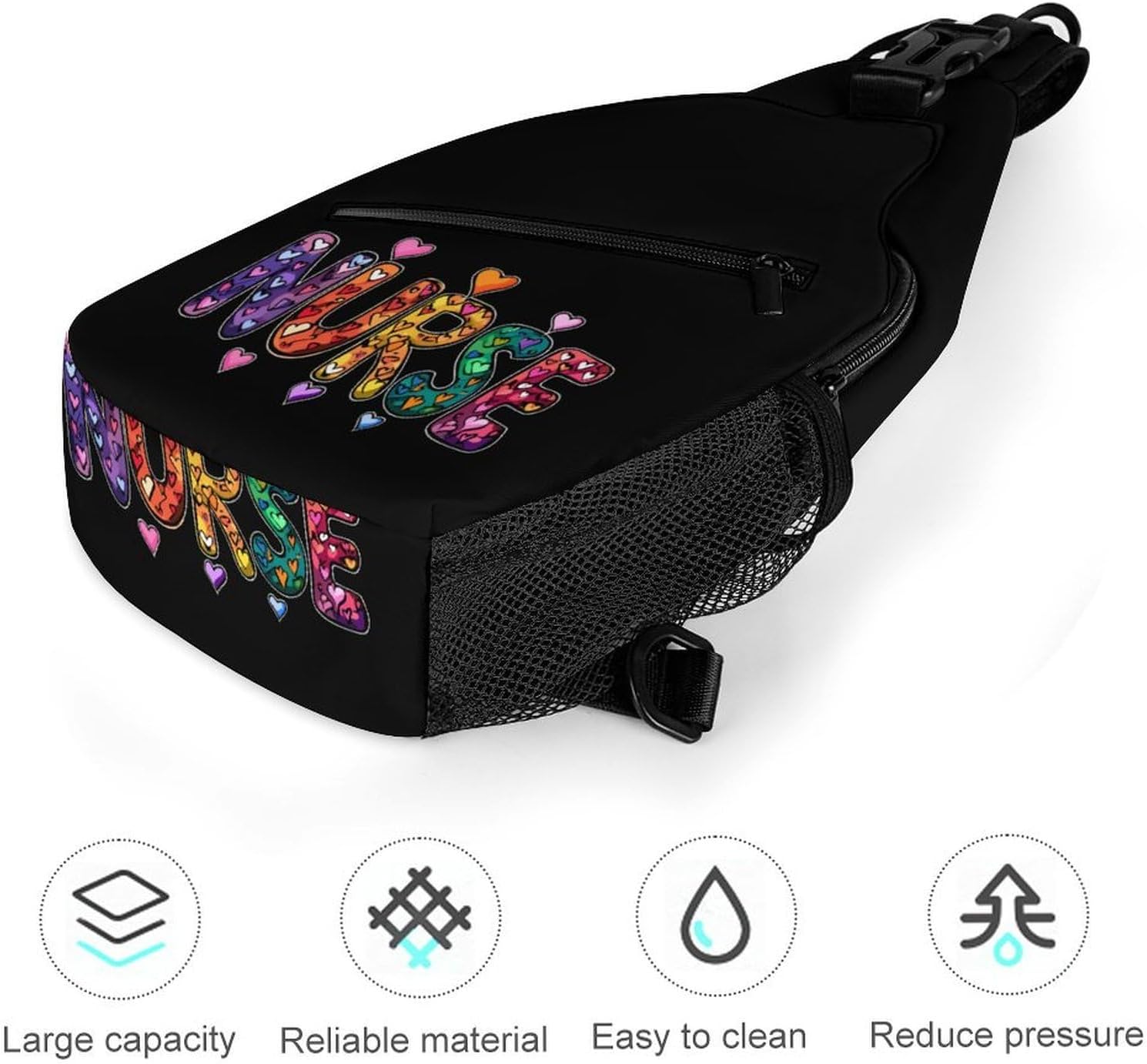 Funny Nurse Men Crossbody Sling Backpack Chest Bag | Travel Fanny Pack,Hiking Daypack,Print Shoulder Bags