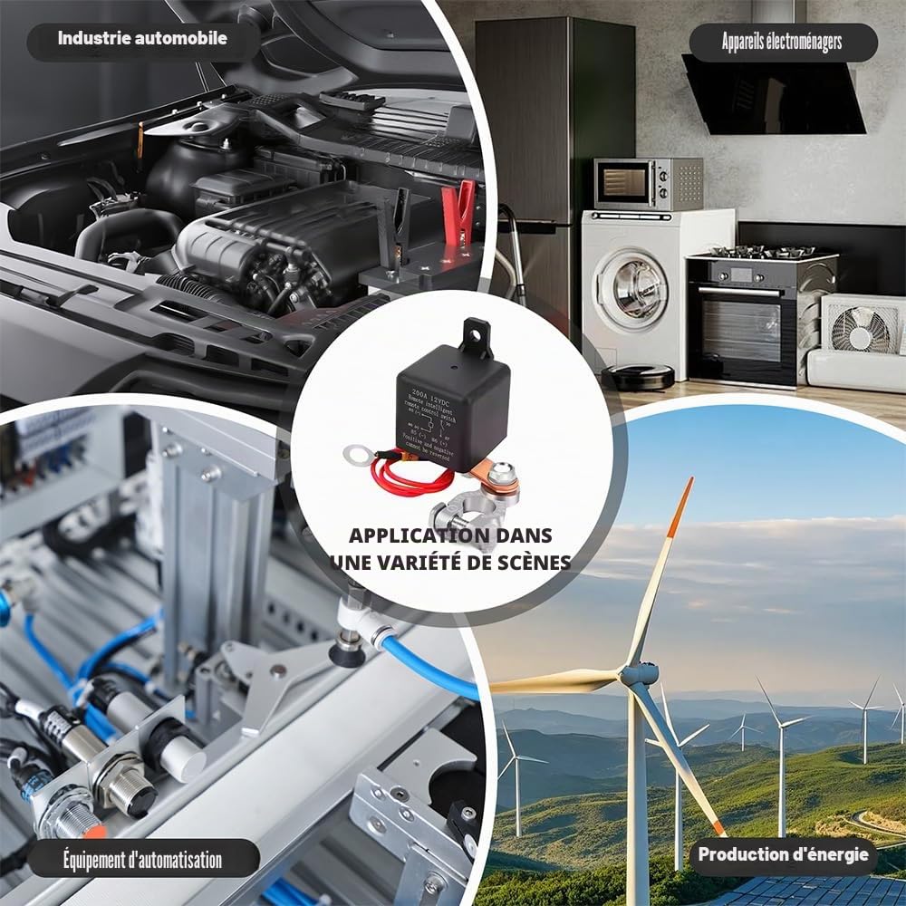 Coupe-batterie 12 V avec télécommande, interrupteur sans fil 12 V 200 A, coupe-batterie télécommandé sans fil pour voiture, coupe-batterie pour voiture, Kill Switch pour voiture, camping-car, bateau