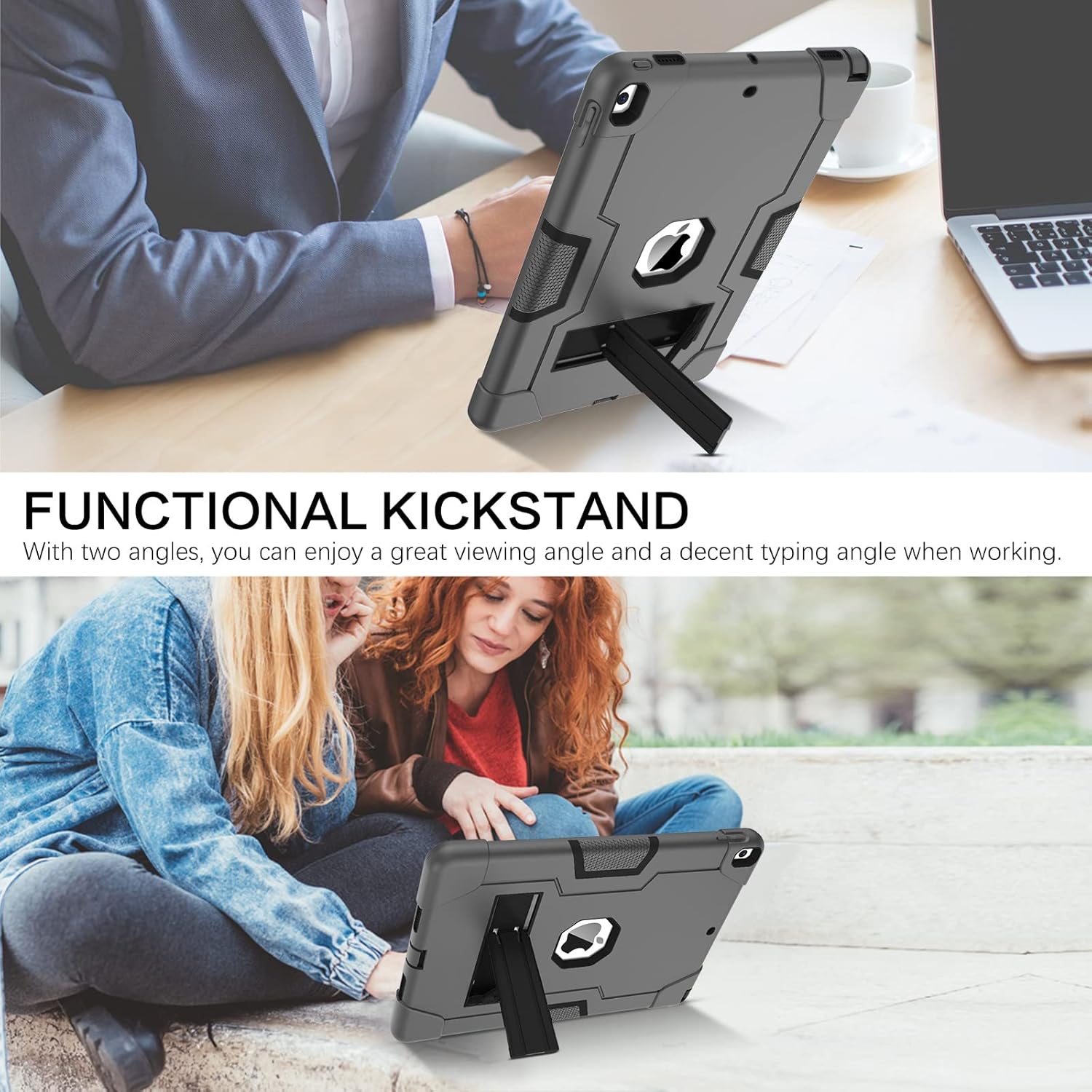 BENTOBEN for iPad Air 3rd Generation Case, iPad Pro 10.5" 2017 Case, 3 Layers Heavy Duty Rugged Shockproof Kickstand Protective Tablet Cover for iPad Air 3 10.5" 2019 /iPad Pro 10.5" 2017, Gray/Black