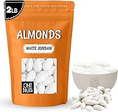 Oh! Nuts White Jordan Almonds - 2 lb - For Easter, Weddings, Baby Showers & Birth - Packed in New York Zip-Seal Bag for Exceptional Freshness