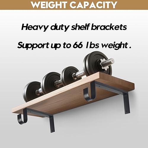 Miniatura 6 de AddGrace Soportes resistentes para barra de armario y estantes de 6 pulgadas, soporte de barra de armario montado en la pared con soporte de poste