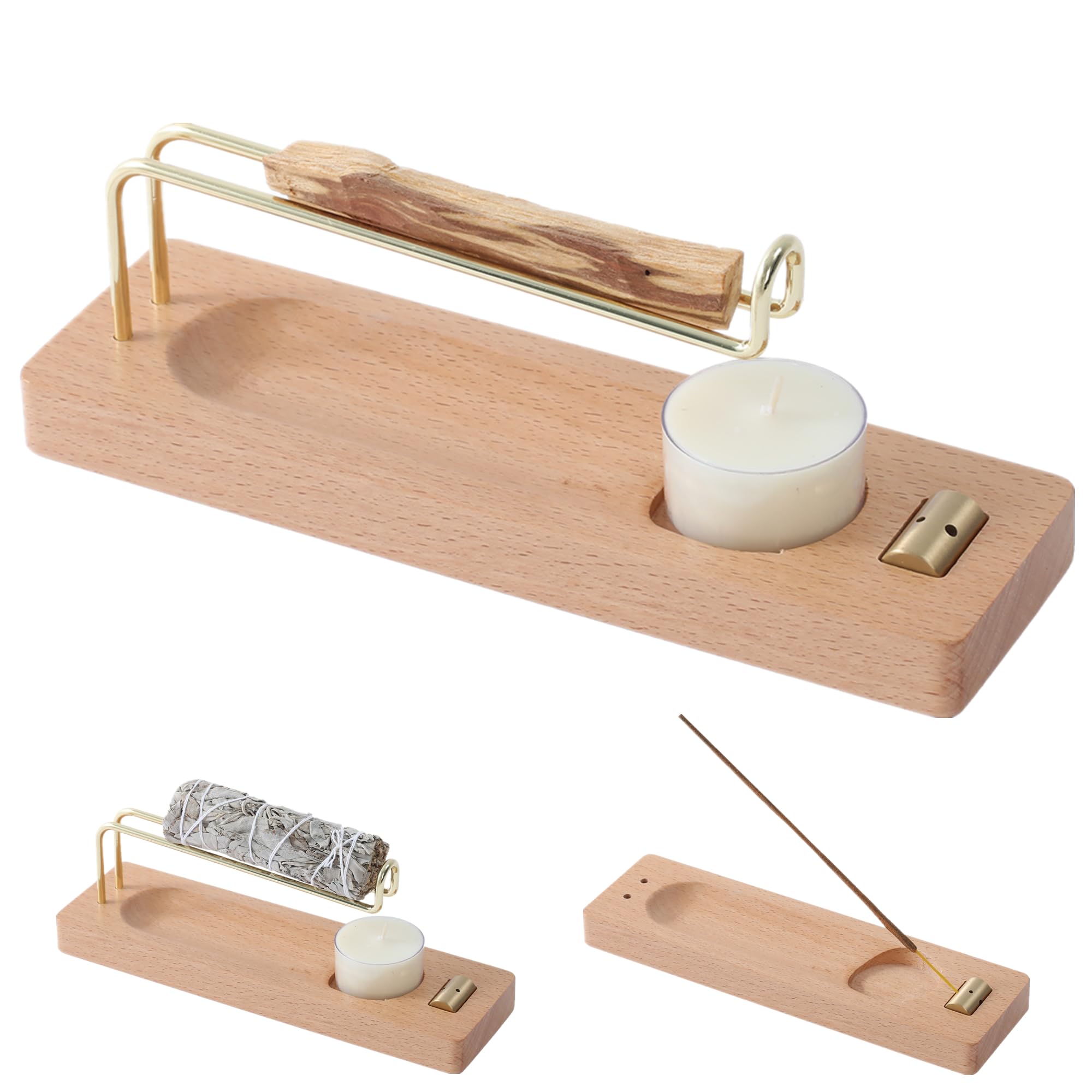 4 in 1 Incense Holder for Palo Santo &amp; Sage Sticks &amp; Insence-Stick