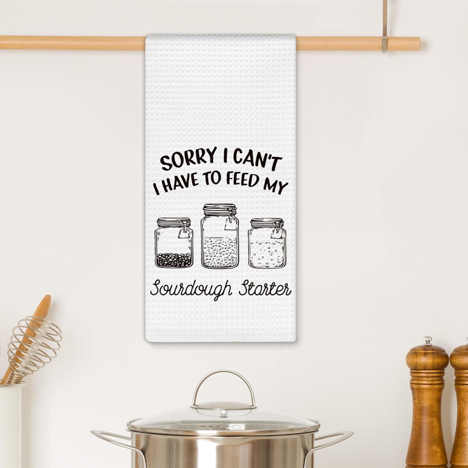 Funny Kitchen Towels, Sourdough Bread Baker Gifts for Bakers Baking Lovers, Hand Towels forKitchen Bakery Decor, Funny Flour Sack Dish Towel Tea Towels for Baking Sourdough 16X24 Inches - Image 2