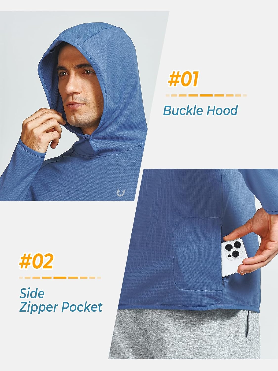 NORTHYARD Men's Running Hoodie Lightweight Fleece Workout Pullover Long Sleeve Cold Weather Hooded Sweatshirts Athletic Gym - Image 5