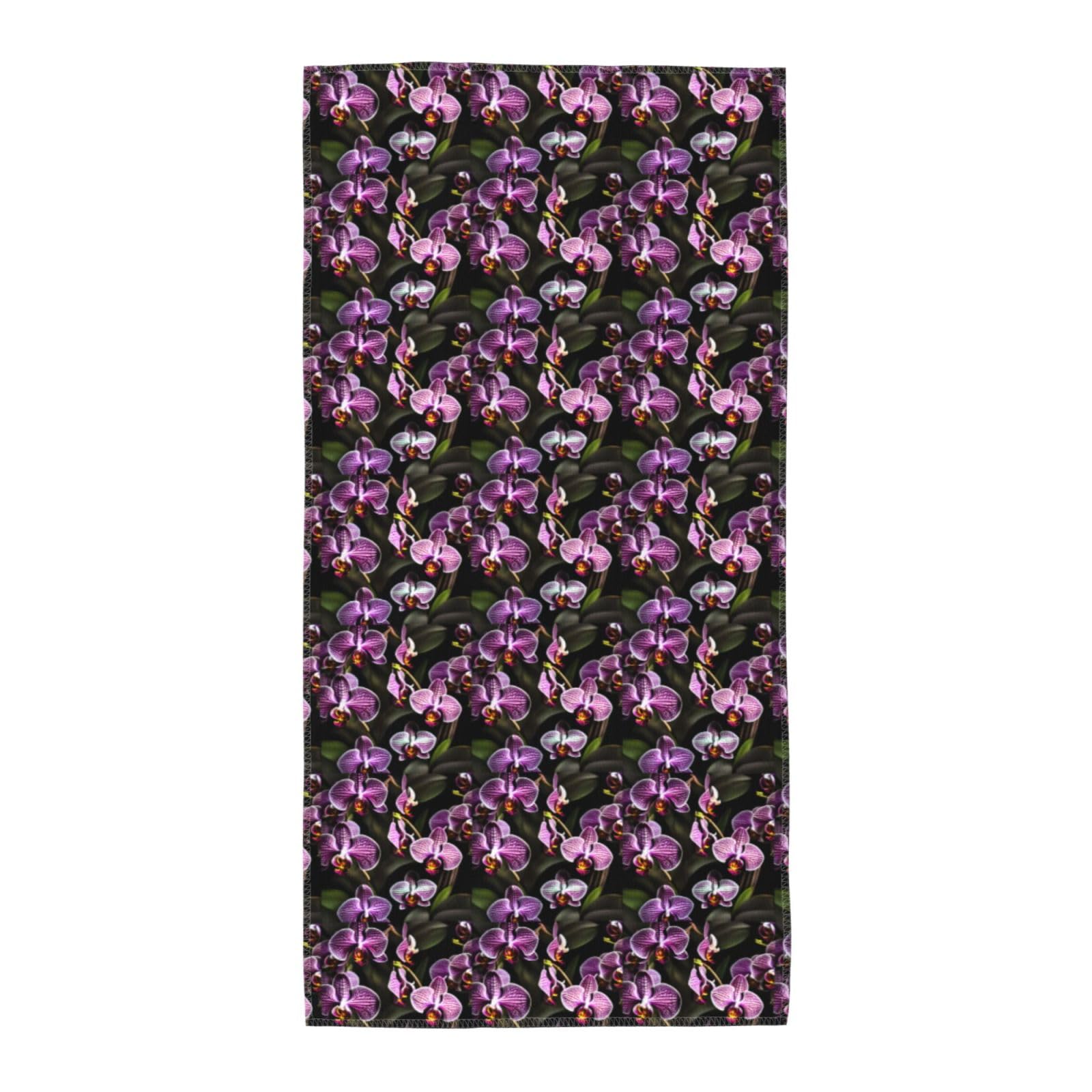 JBJGKHLP Purple Orchids Print Print Adults Extra Long Beach Towel Soft Absorbent Quick-Dry Gym Swimming Running Yoga