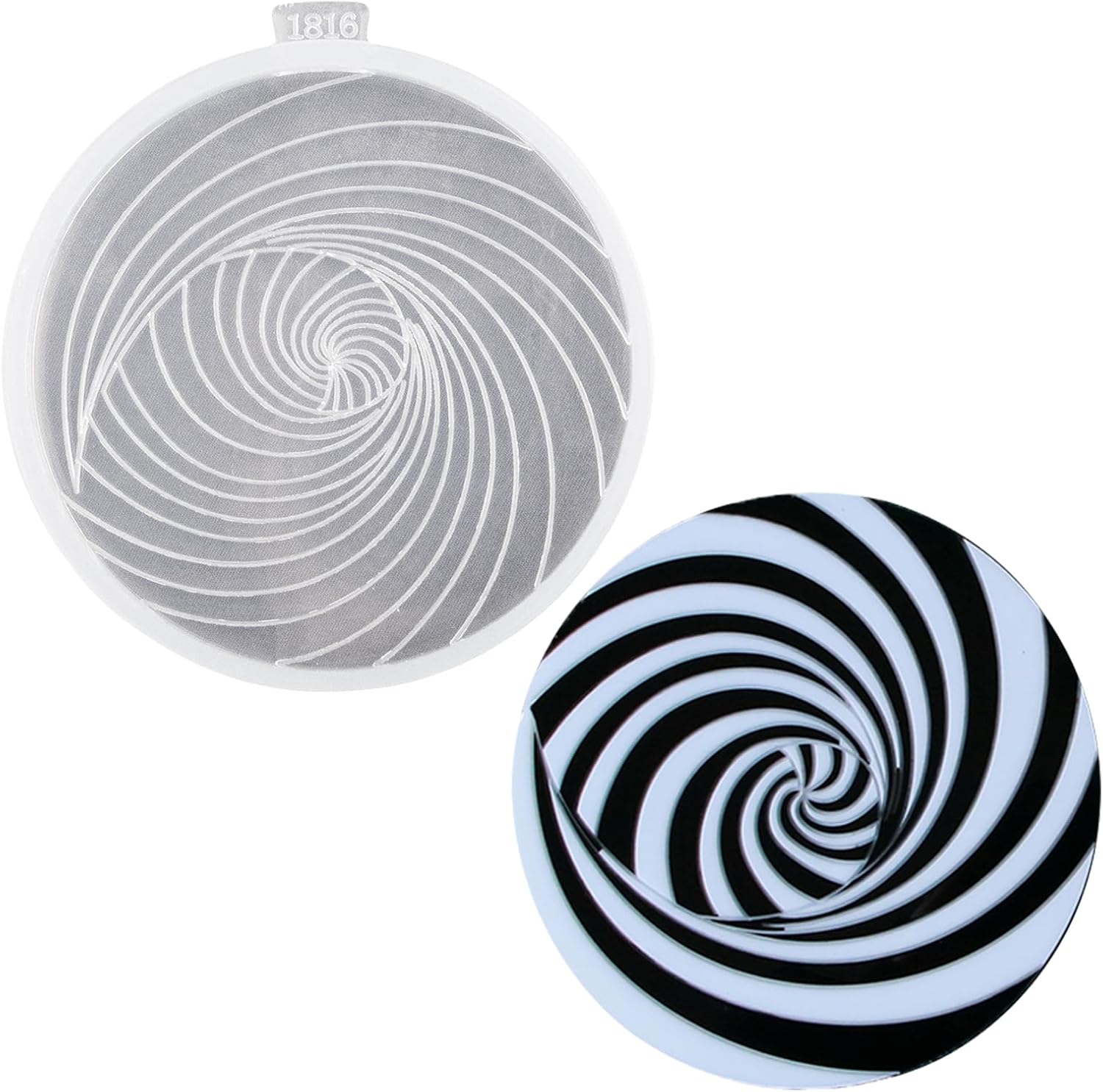 Angel Wings Coaster Silicone Mold 3.9" Round Geometry Shape Striped Tray Mold Epoxy Resin Molds DIY Resin Crafting Mold