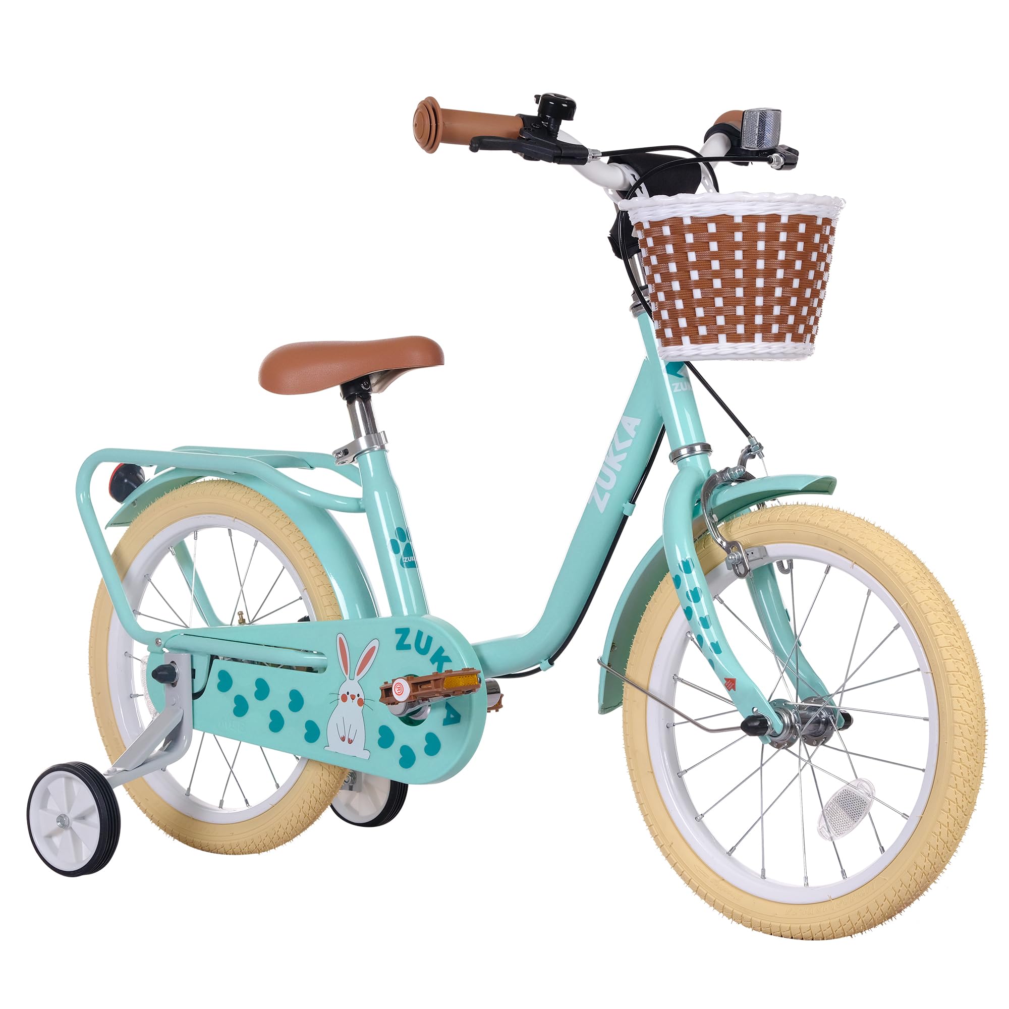 WEEROCK 16 Inch Kids Bike for 4-7 Years Old Boys Girls, Kid's Bicycle with Trainning Wheels, Front Basket, Rear Rack, 16" Child Bikes, Great Gift for Little Kids, Multiple Colors