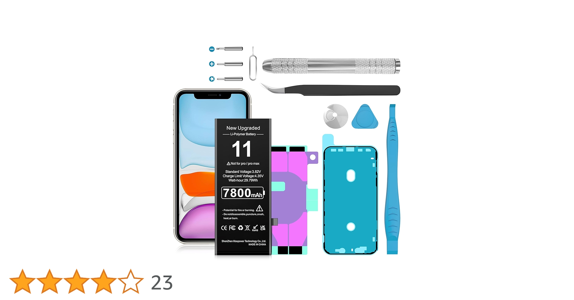 Battery for iPhone 11, (2024 New Version) 7800mAh Ultra High