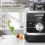 AMZCHEF Blender Professionnel 2L, Mixeur électrique 1800W Haute Performance - 3