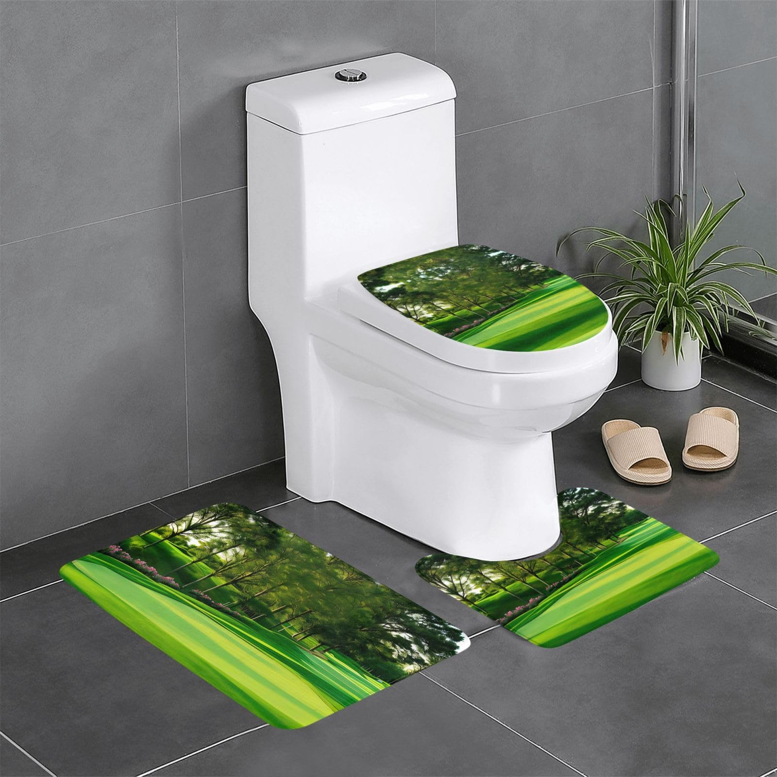 Tapis de bain golf lot de 3 antidérapants 61x41 cm pour toilettes et coiffeuse