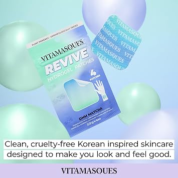 Vitamasques Recovery Patch, Reviveme Wellness Hydrogel Patch (3-Pack) - Revive Vitamin Patches with DHM, Green Tea, Guarana, Vitamin B1 - Korean Skin Care Energy Patches for Adults