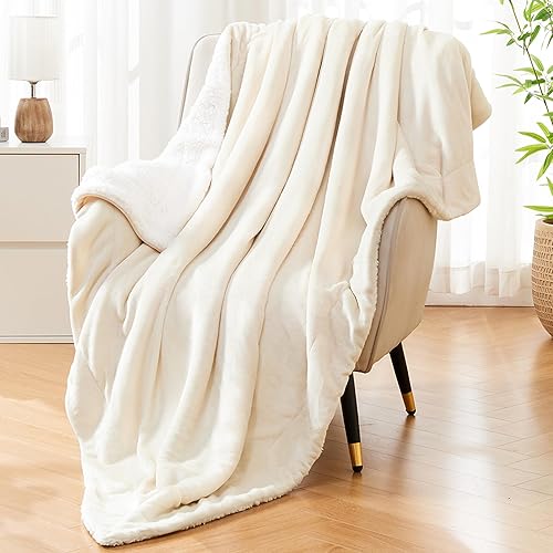 Andency Manta individual para sofá, manta de forro polar sherpa, suave, cálida y gruesa, tamaño individual para invierno, manta reversible de felpa