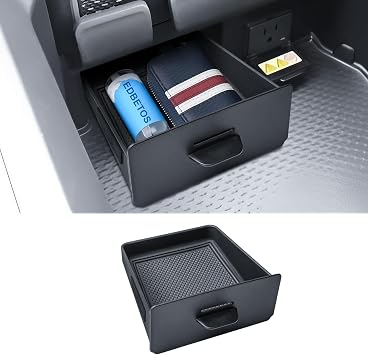 Storage Drawer Tray for 20192026 Dodge RAM 1500 2500 3500 Cubby | Center Console Storage Drawer Accessories, Removable Cubby Organizer Box Insert Tray, ABS Black, Only Fits Models with Cubby