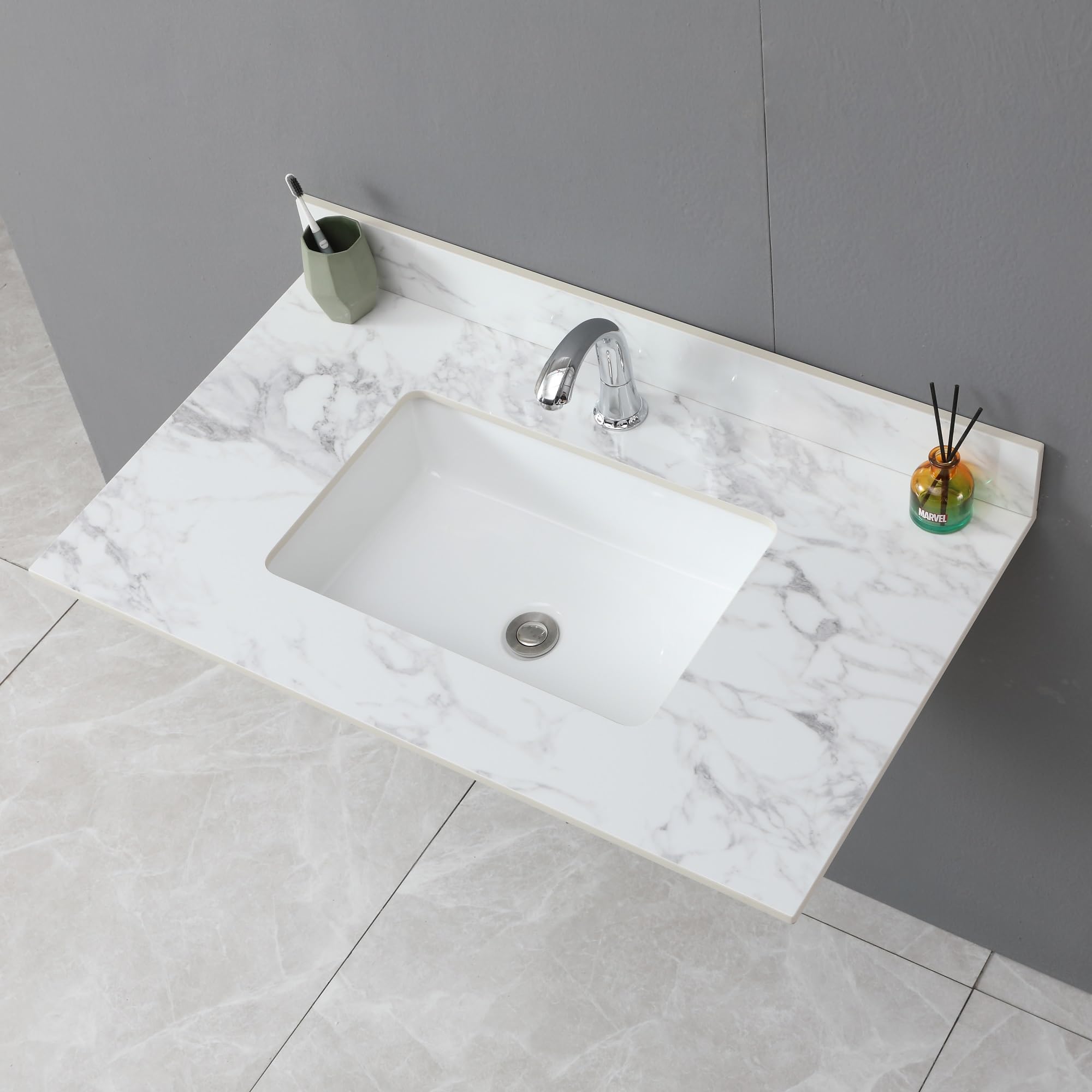 Amazon.com: 37" Bathroom Vanity Top with Ceramic Undermount Sink ...