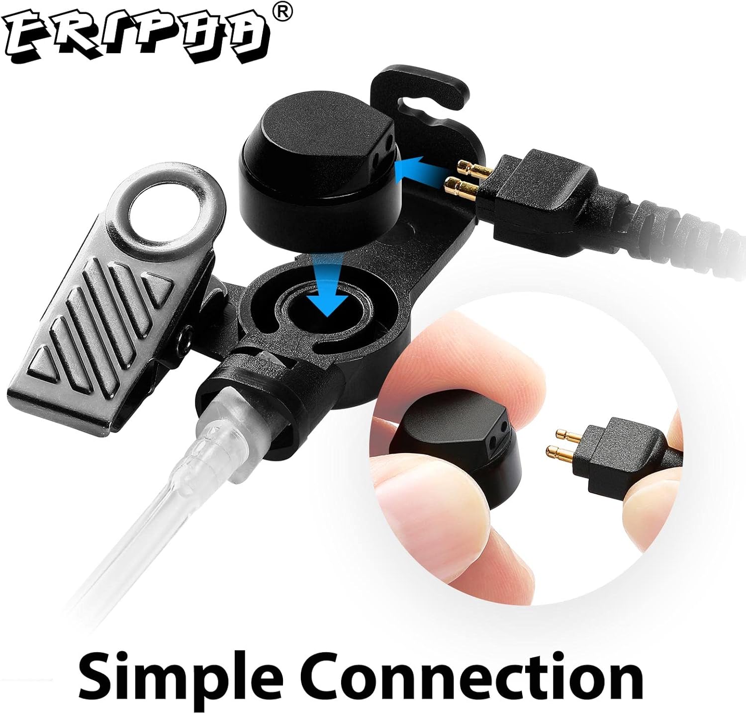 Two Way Radio Earpiece Compatible with Motorola XPR 3000 3000e 3300 3300e 3500 3500e Walkie Talkie Acoustic Tube Headset with Mic PTT