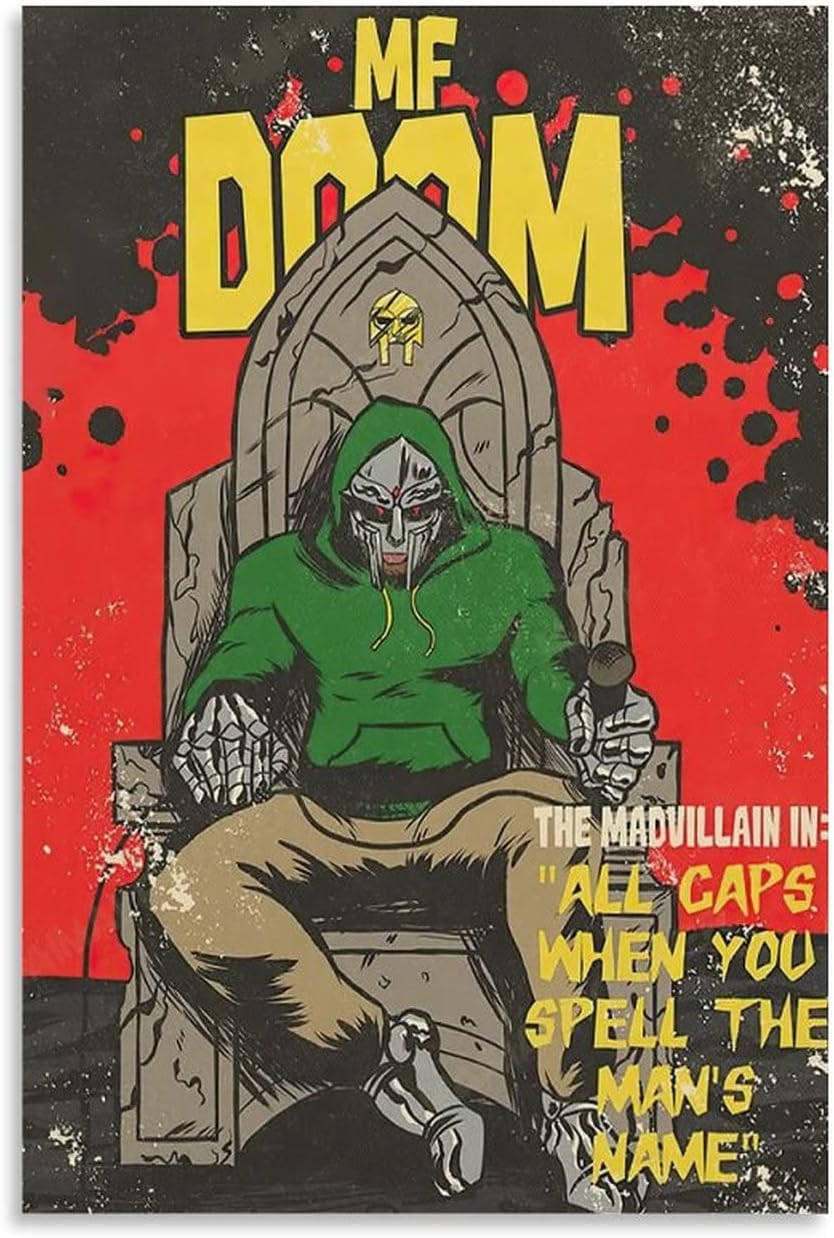 ENYPOLIS MF Doom Retro Poster HD Print Posters & Prints on Canvas Wall Art Poster for Room Decor MF Doom Unframe 12x18inch(30x45cm)