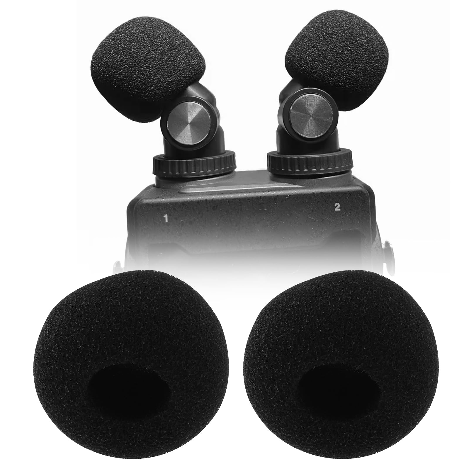 Briny River 2 Pieces Microphone Wind Muff Pop Filter Cover Microphone Protector Compatible with TASCAM X6 X8 Microphone (Sponge) - Image 2