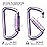 FresKaro 3inch Auto Locking Carabiner Clips, Solid D Shape Style, Heavy Duty Keychain Aluminum Carabiner - Holds a Maximum of 2698lbs, Lightweight 1.09oz, for Hammock, Hiking, Dog Leash, 3pack, Purple