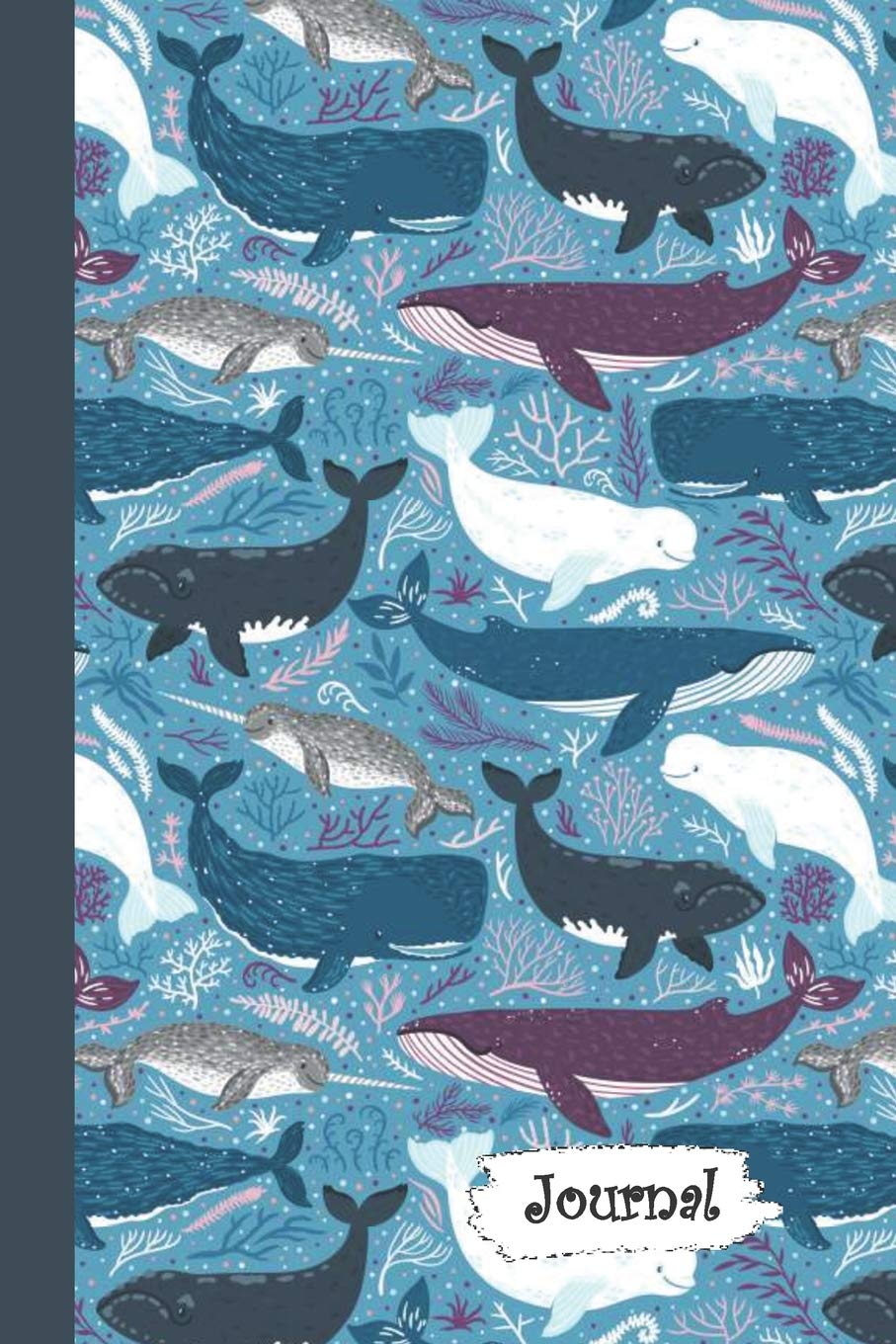 Journal: Narwhal & Humpback Whale Diary with Blank Lined Notebook Paper