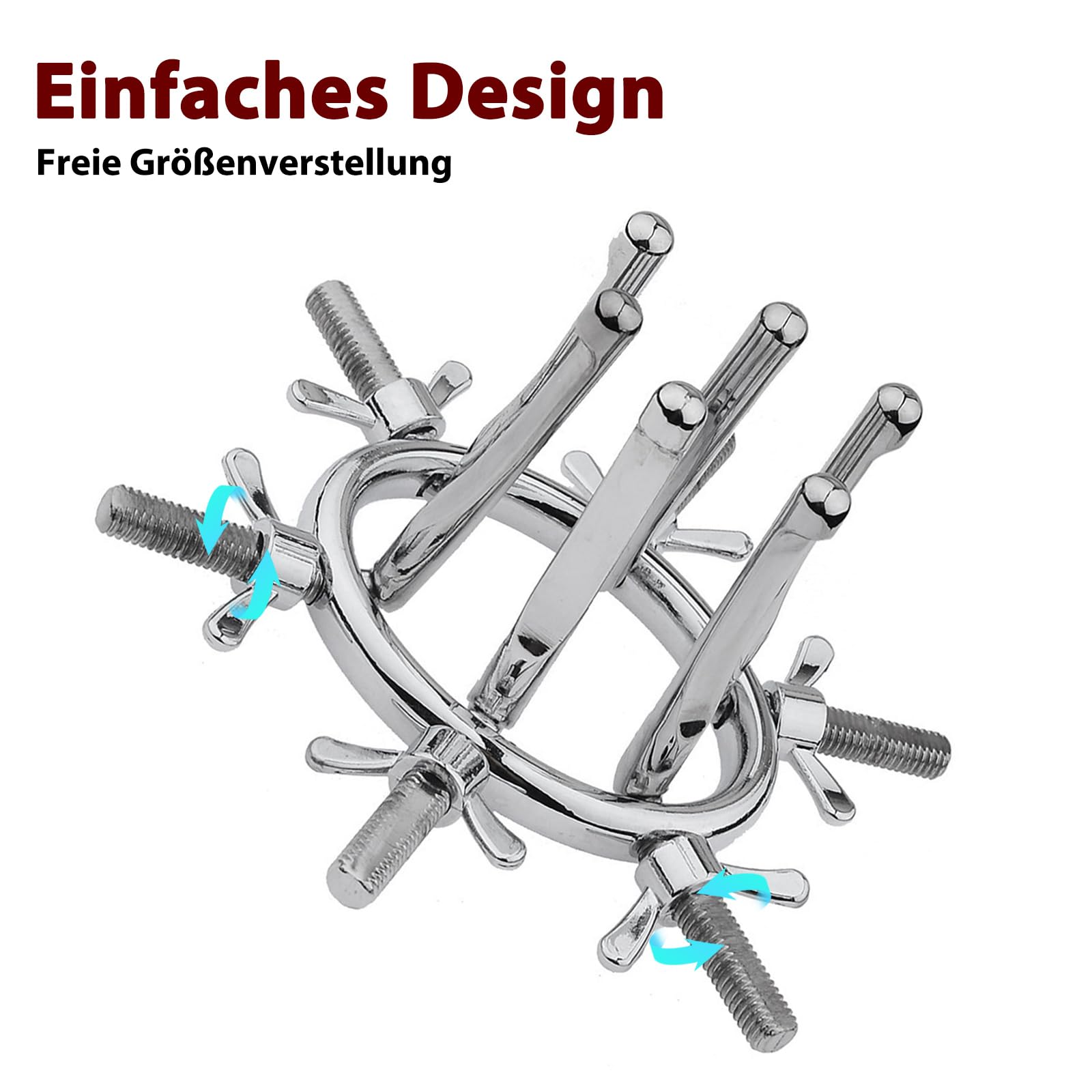 Expansor anal vaginal de metal, dilatador anal ajustable espéculo, dilatación anal plugs para fisting juguete sexual para hombres y mujeres, juguetes anales para parejas (A)