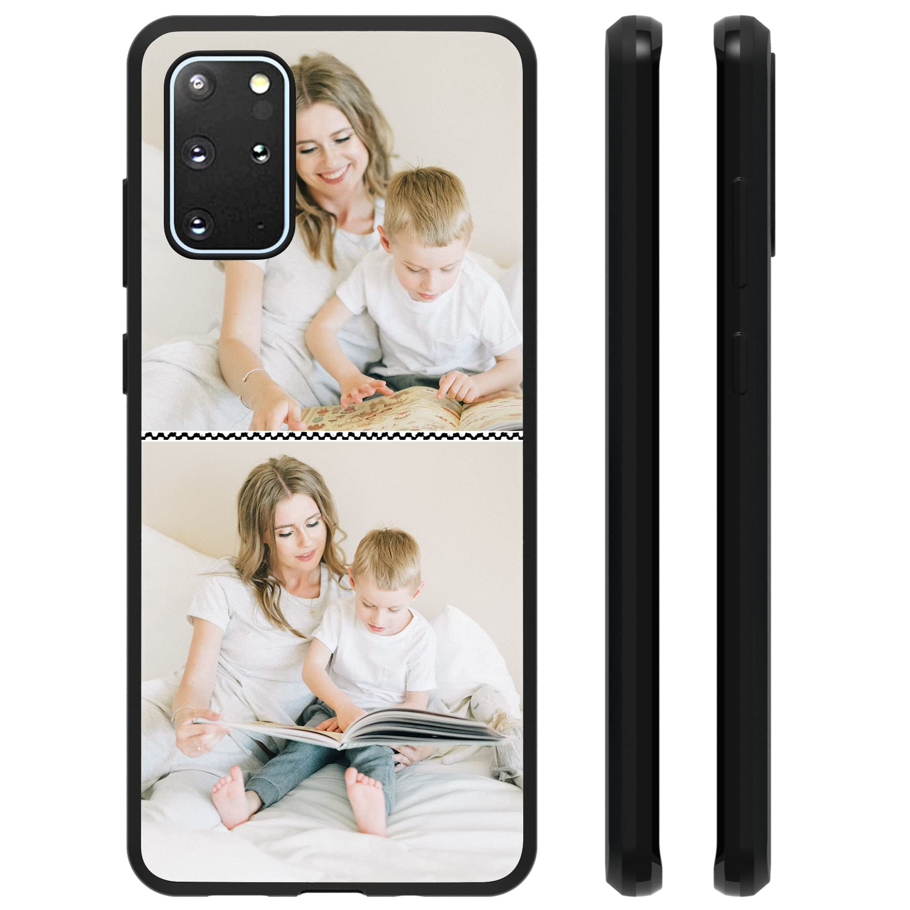 Reejax Personalized Custom Phone Case for Samsung Galaxy S20+ 6.7 inch Design Your Own Perfect Custom Picture Photo Case,Matte Black 2 Pics