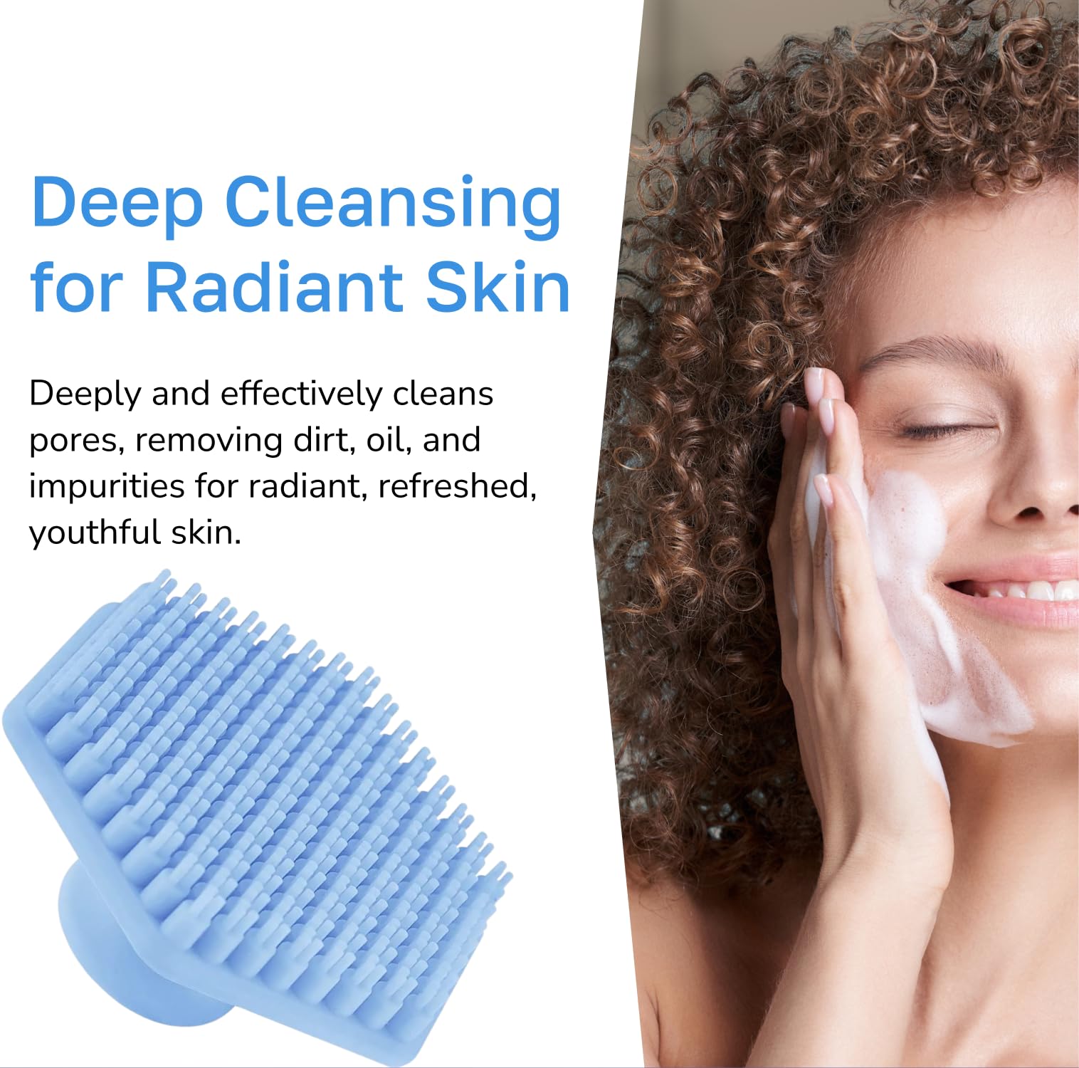 SILKLE Limpiador facial de silicona, cepillo facial para limpieza profunda y exfoliación suave, limpiador de silicona suave con mango antideslizante para todo tipo de piel, exfoliante facial para